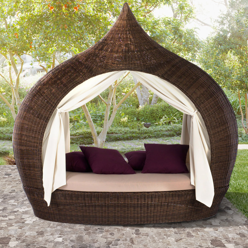 Domus Ventures Eye Catcher 90.55 Wide Outdoor Patio Daybed with Cushions Wayfair